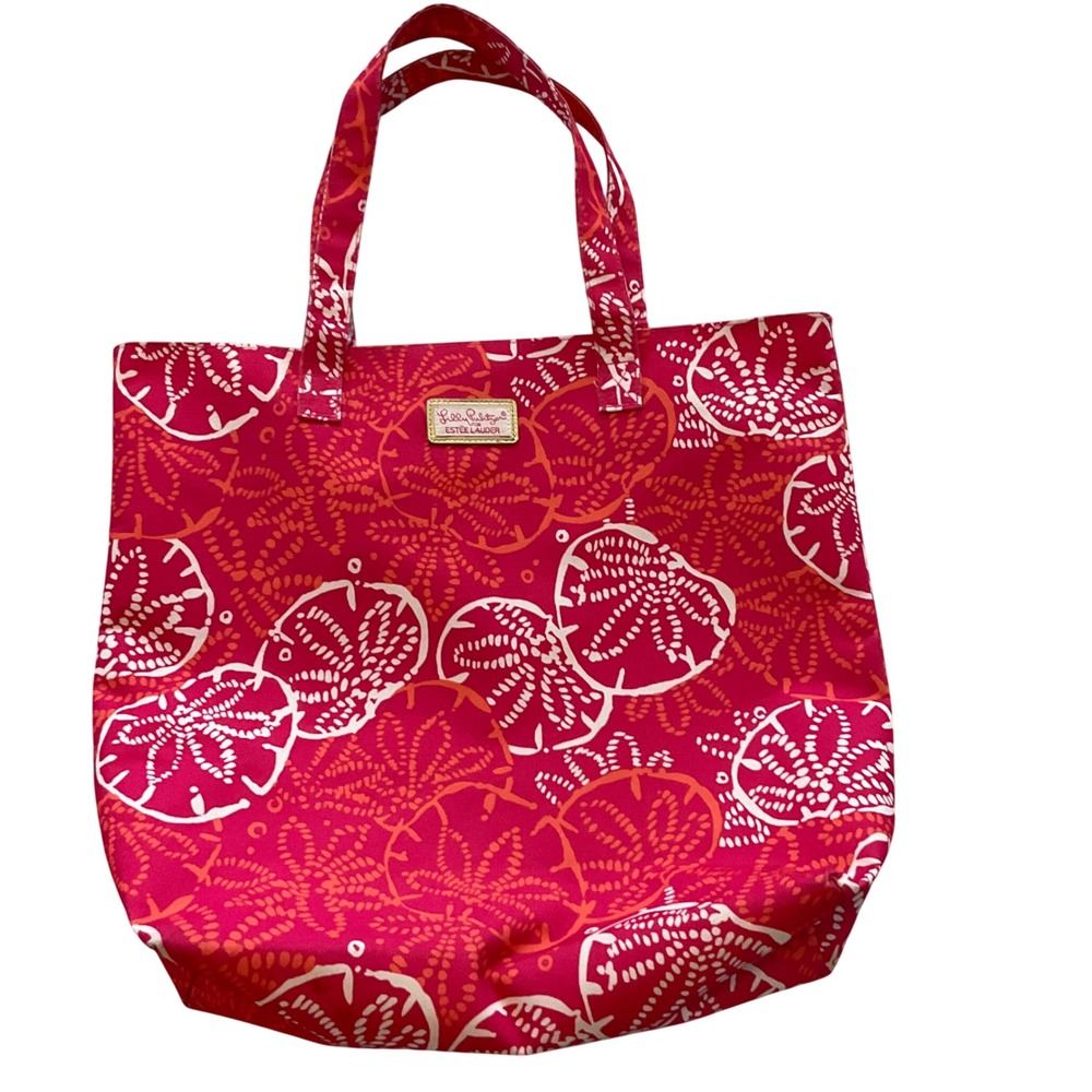 Lilly Pulitzer for Estee Lauder Tote Pink Sand Dollar Print Reusable‎ Beach Bag